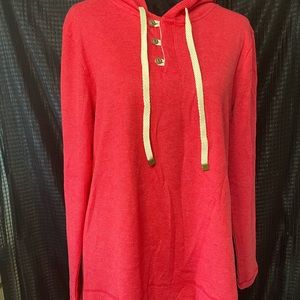 Holloway Red Hooded Waffle Knit Long Sleeve
